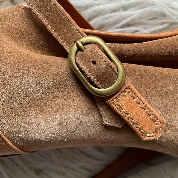 Chloe Tan Suede Leather Switch Color Block Mixed Media High Heel Booties Size 39 - Picture 8 of 11